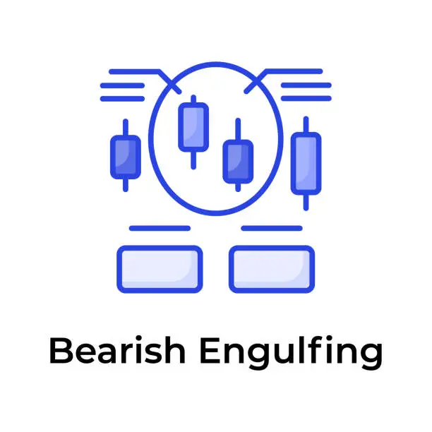 Vector illustration of Creatively designed unique stock market related icon, Bearish Engulfing vector design.