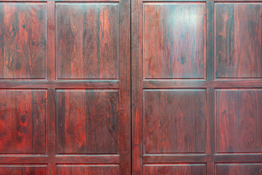 Close-up of traditional Chinese mahogany furniture cabinet