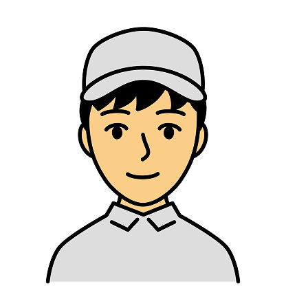 young man in work clothes, vector, illustration