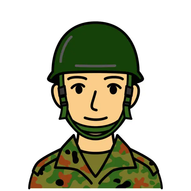 Vector illustration of Japanese self defense force official, vector, illustration