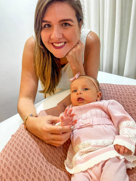 istock Mother and 3 month old daughter portrait 2009484069