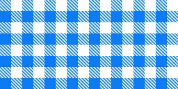 Vector illustration of Blue sky Gingham pattern background. Retro tablecloth texture. Abstract color full of Scott pattern.