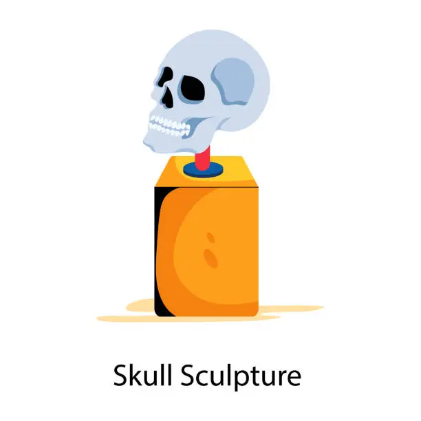 Vector illustration of Skull Sculpture
