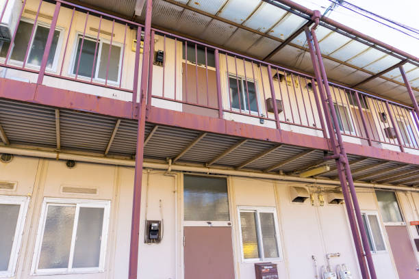 Landscape photography with an old housing complex