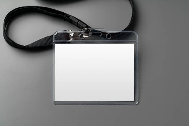 istock Blank nametag on gray background copy space 2009562632