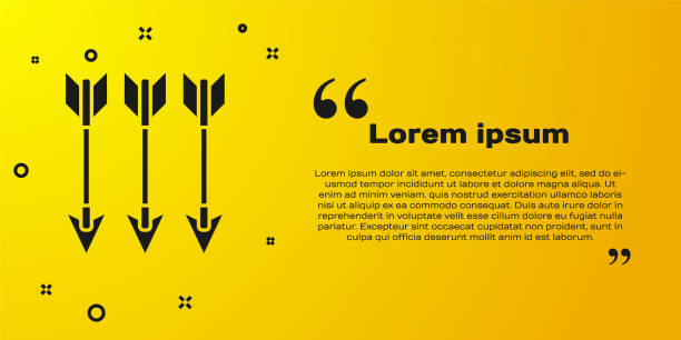Black Crossed arrows icon isolated on yellow background. Vector Black Crossed arrows icon isolated on yellow background. Vector. cherokee clip art stock illustrations
