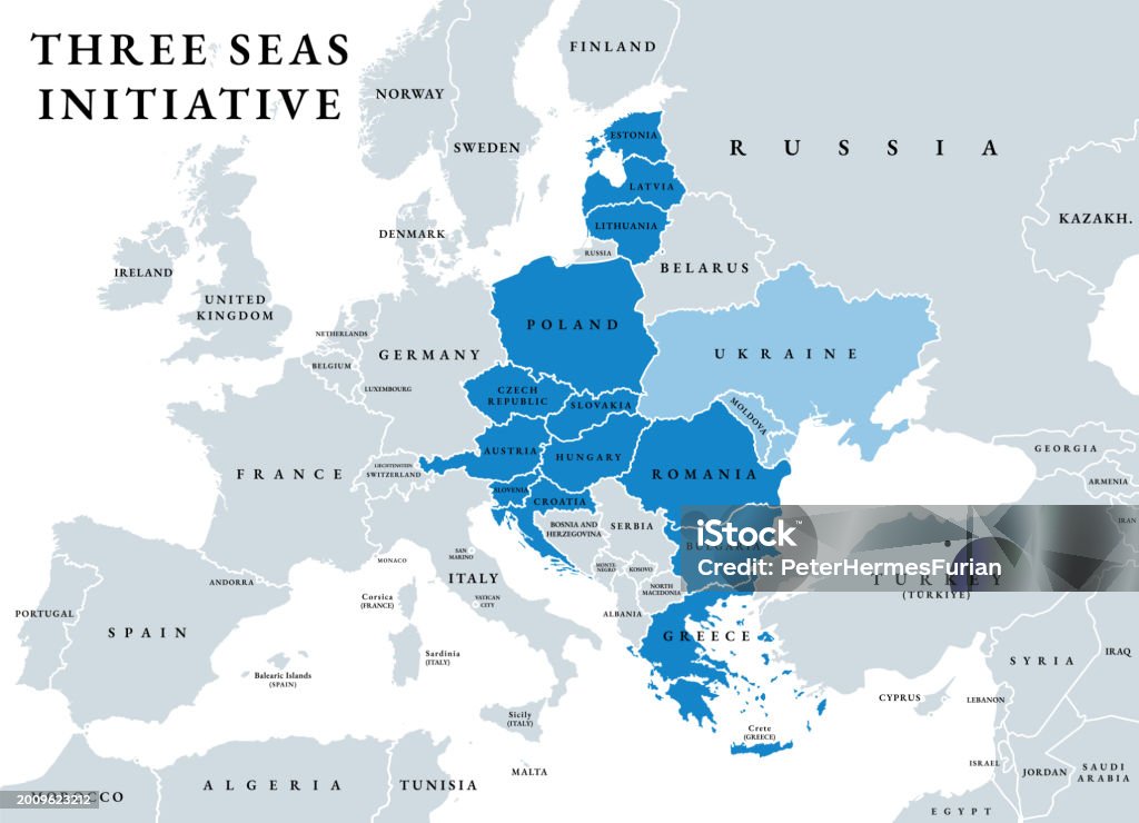 3si Map Three Seas Initiative 3si Or Tsi Also Known As Babs Political Map Stock ...