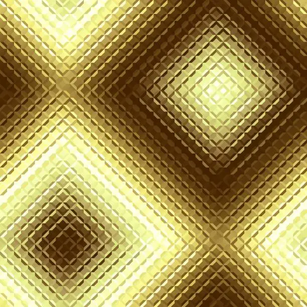 Vector illustration of Abstract reeded gold glass texture.. Patterned glass effect background. Seamless vector pattern.