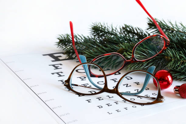 istock Eye glasses and eye chart. Christmas decoration. 2009699980