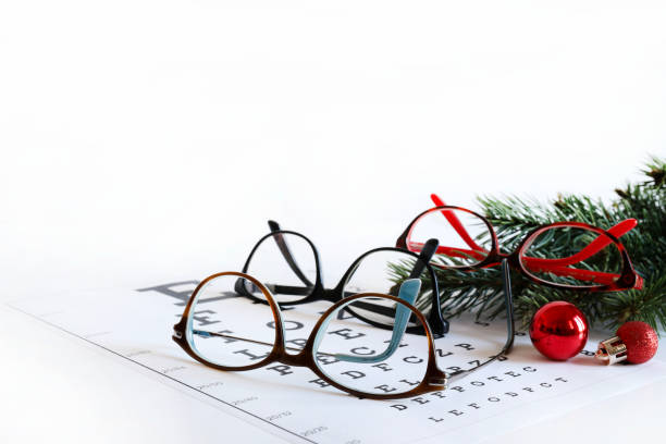 istock Eye glasses and eye chart. Christmas decoration. 2009700507