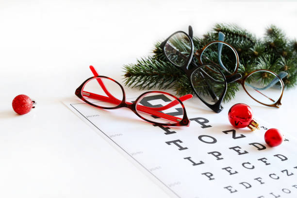 istock Eye glasses and eye chart. Christmas decoration. 2009700509