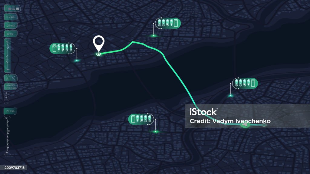 City Map Featuring Directional Signs An Intended Goal Point And ...
