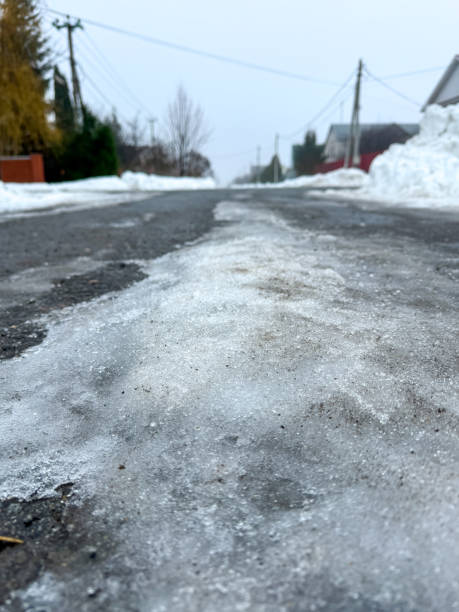 istock Snow on an asphalt road in winter 2009713848