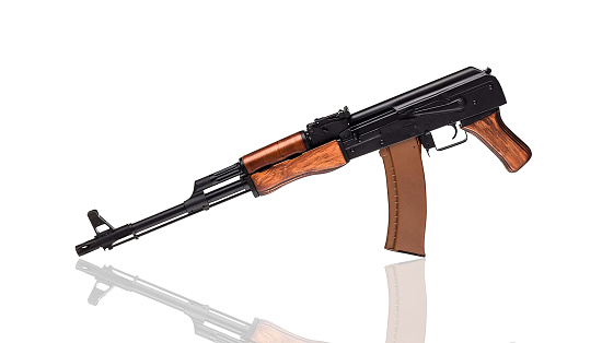 AK 47 isolated on white background