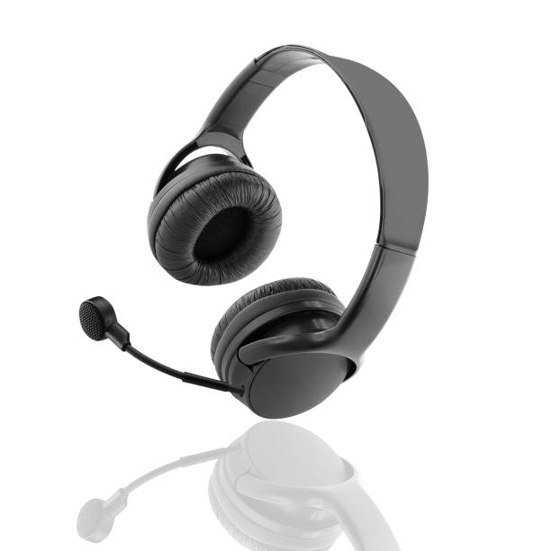 Headphones with Mic isolated on white background