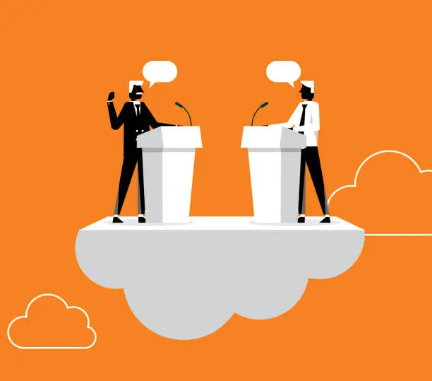 Vector illustration of Web conference - cloud computing