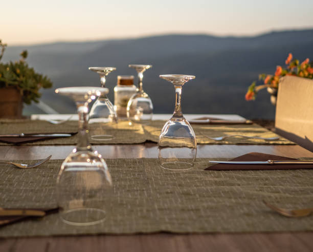 istock wine glasses on the table in sunshine 2009790285