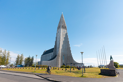 Hallgrimskirkja Lutheran parish church with sunlight - Reykjavik, Iceland
