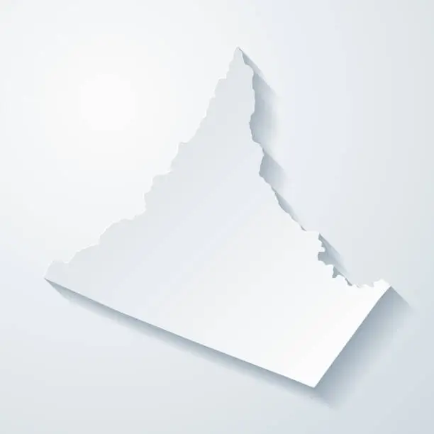 Vector illustration of Greene County, Virginia. Map with paper cut effect on blank background