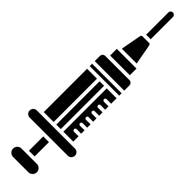 illustrations, cliparts, dessins animés et icônes de needle and syringe icon - 13283