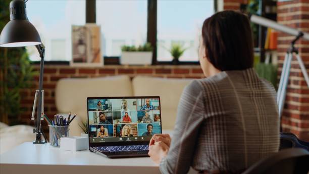 istock Manager holding online videocall with remotely working employees 2009840073