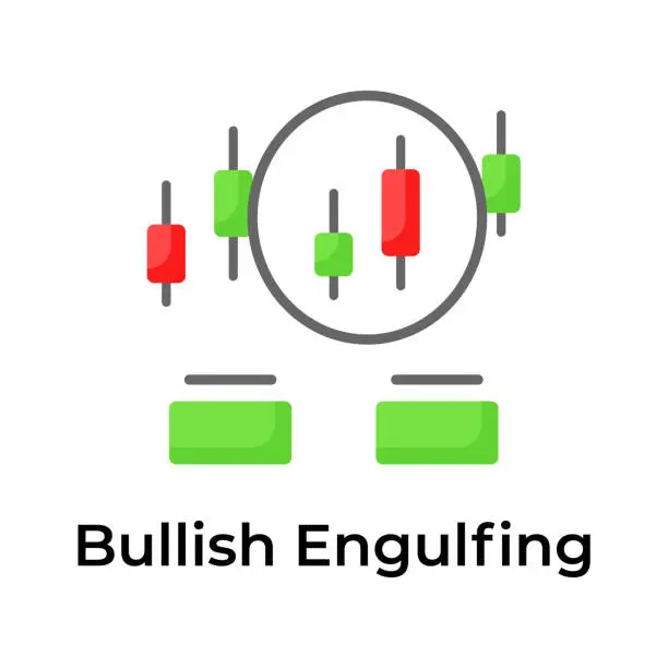 Vector illustration of Creatively crafts stock market related icon, Bullish Engulfing vector design.