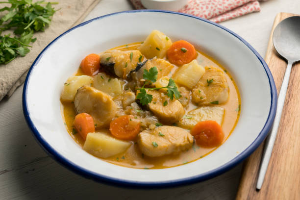 istock Hake stew with potatoes and carrots. Traditional Spanish recipe. 2009863413