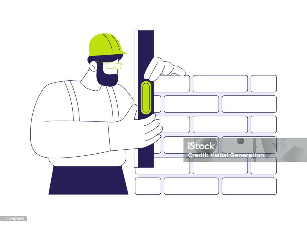 Leveling Work Drawing Levelling Bricks Abstract Concept Vector Illustration Stock ...