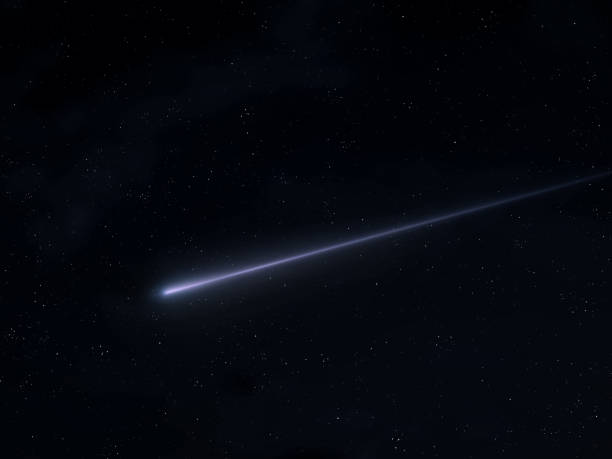 istock Glowing meteor trail on a black background. 2009875447