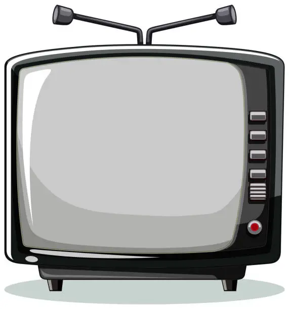 Vector illustration of Vector graphic of a classic vintage TV