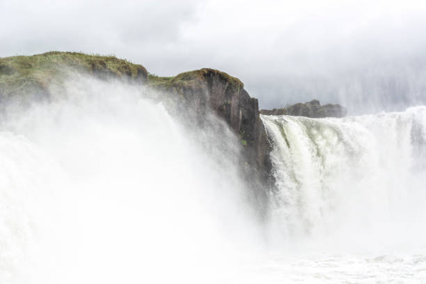 godafoss waterfall on the river, power of nature, iceland
