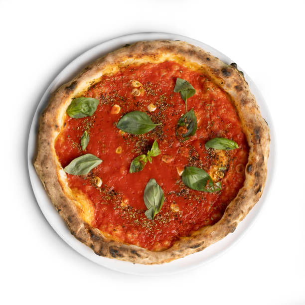 istock Italian Pizza Marinara, Top View, Isolated on White Background 2009903905