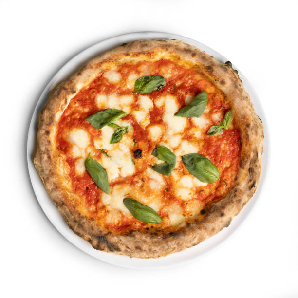 istock Italian Pizza Margherita, Top View, Isolated on White Background 2009903907