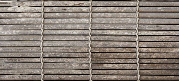 Straw material for floor or wall. Bamboo carpet. Background of bamboo mat texture