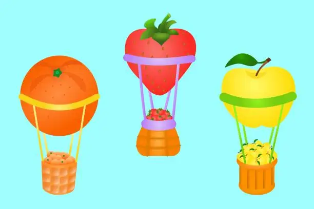 Vector illustration of Fruit balloons