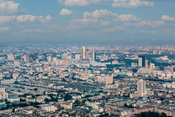 View across Bangkok skyline showing office blocks and condominiums