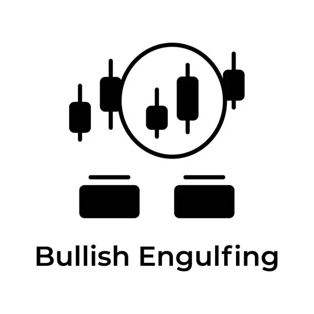 Vector illustration of Creatively crafts stock market related icon, Bullish Engulfing vector design.