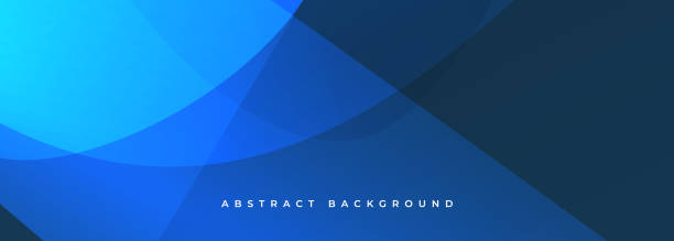 Abstract dark blue minimal background with dynamic wave shapes Abstract dark blue minimal background with dynamic wave shapes. Vector illustration wide horizontal banner wavy hair stock illustrations