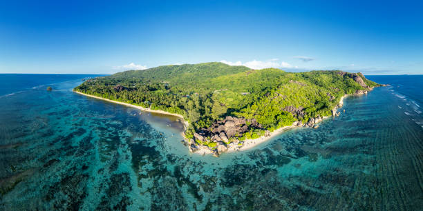 istock Aerial view of La Digue, Seychelles - Anse Source d'Argent beach in the foreground 2009941102