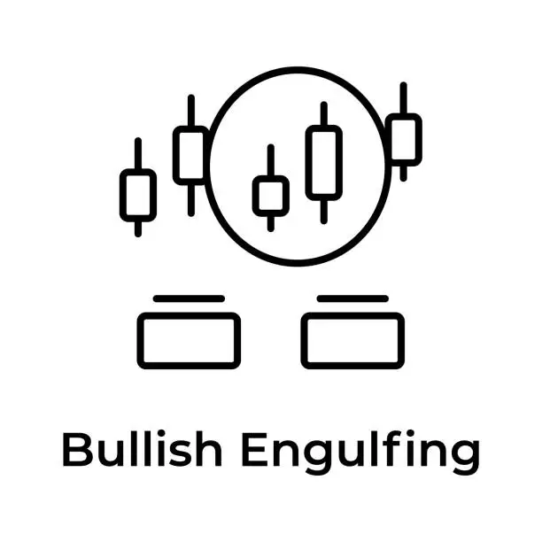 Vector illustration of Creatively crafts stock market related icon, Bullish Engulfing vector design.