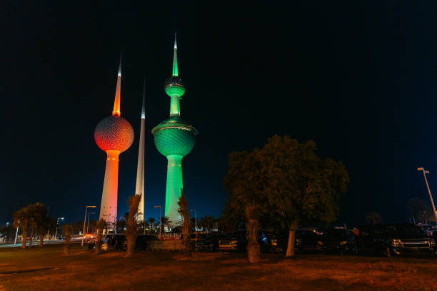 istock Illuminated Kuwait Towers At Night 2009983768