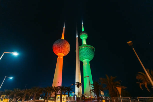 istock Illuminated Kuwait Towers At Night 2009988169