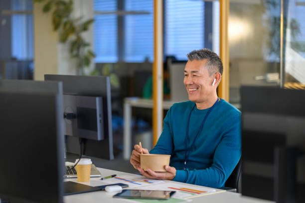 Businessman on conference call