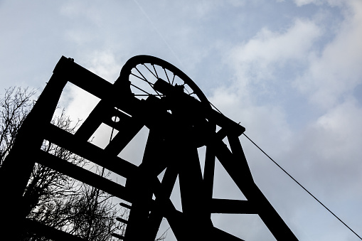 Coal Mine shaft whincing gear - risk of danger.