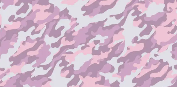 Vector illustration of Pink camouflage military pattern. Vector camouflage pattern