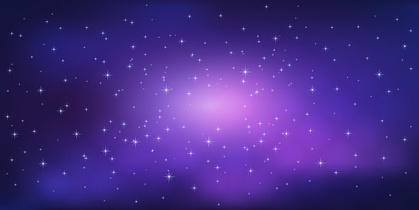 Dark Spotted Starry Sky with Glowing Nebula - Abstract Background, Vector Design