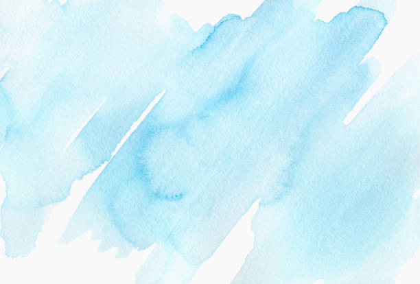 istock Abstract light blue watercolor background, brush strokes on paper, hand-drawn. 2010012425