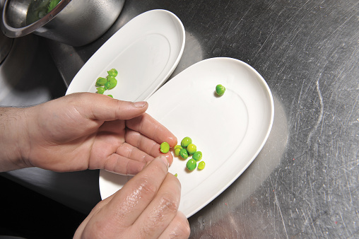 Peas on the serving plate