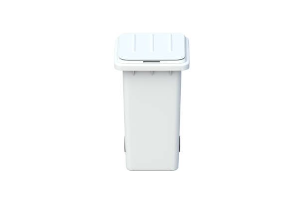 istock One recycling bin isolated on white background. Garbage can. Waste collection. Trash container. 3d render 2010020413