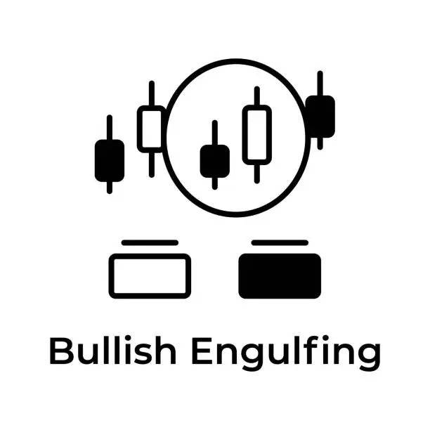 Vector illustration of Creatively crafts stock market related icon, Bullish Engulfing vector design.